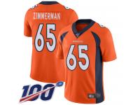 #65 Limited Gary Zimmerman Orange Football Home Youth Jersey Denver Broncos Vapor Untouchable 100th Season