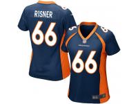 #66 Game Dalton Risner Navy Blue Football Alternate Women's Jersey Denver Broncos