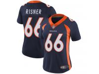 #66 Limited Dalton Risner Navy Blue Football Alternate Women's Jersey Denver Broncos Vapor Untouchable