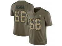 #66 Limited Dalton Risner Olive Camo Football Youth Jersey Denver Broncos 2017 Salute to Service