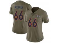 #66 Limited Dalton Risner Olive Football Women's Jersey Denver Broncos 2017 Salute to Service