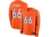 #66 Limited Dalton Risner Orange Football Men's Jersey Denver Broncos Therma Long Sleeve