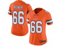 #66 Limited Dalton Risner Orange Football Women's Jersey Denver Broncos Rush Vapor Untouchable