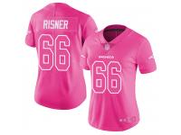 #66 Limited Dalton Risner Pink Football Women's Jersey Denver Broncos Rush Fashion