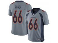 #66 Limited Dalton Risner Silver Football Youth Jersey Denver Broncos Inverted Legend