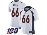 #66 Limited Dalton Risner White Football Road Men's Jersey Denver Broncos Vapor Untouchable 100th Season