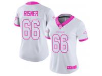 #66 Limited Dalton Risner White Pink Football Women's Jersey Denver Broncos Rush Fashion