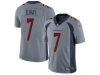 #7 Limited John Elway Silver Football Men's Jersey Denver Broncos Inverted Legend