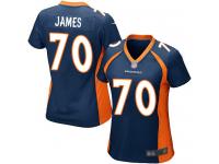 #70 Game Ja'Wuan James Navy Blue Football Alternate Women's Jersey Denver Broncos