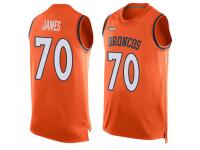 #70 Ja'Wuan James Orange Football Men's Jersey Denver Broncos Player Name & Number Tank Top