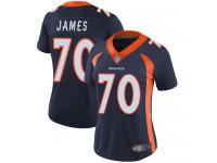 #70 Limited Ja'Wuan James Navy Blue Football Alternate Women's Jersey Denver Broncos Vapor Untouchable