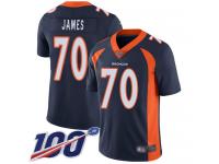 #70 Limited Ja'Wuan James Navy Blue Football Alternate Youth Jersey Denver Broncos Vapor Untouchable 100th Season