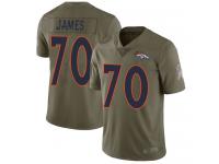 #70 Limited Ja'Wuan James Olive Football Youth Jersey Denver Broncos 2017 Salute to Service