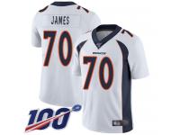 #70 Limited Ja'Wuan James White Football Road Youth Jersey Denver Broncos Vapor Untouchable 100th Season