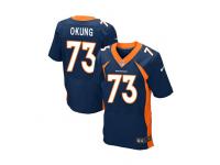 #73 Denver Broncos Russell Okung Elite Jersey - Nike Navy Blue NFL Men's Alternate