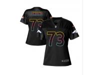 #73 Denver Broncos Russell Okung Game Jersey Nike Black Fashion NFL Women's