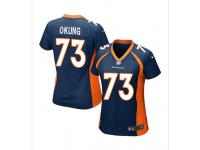 #73 Denver Broncos Russell Okung Game Jersey - Nike Navy Blue NFL Women's Alternate