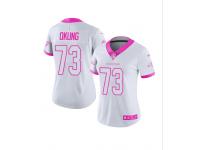 #73 Denver Broncos Russell Okung Limited Jersey Nike White Pink Rush Fashion NFL Women's