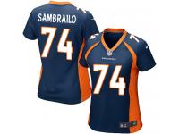 #74 Ty Sambrailo Denver Broncos Alternate Jersey _ Nike Women's Navy Blue NFL Game