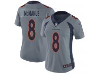 #8 Limited Brandon McManus Silver Football Women's Jersey Denver Broncos Inverted Legend