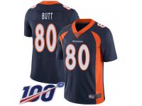 #80 Limited Jake Butt Navy Blue Football Alternate Youth Jersey Denver Broncos Vapor Untouchable 100th Season