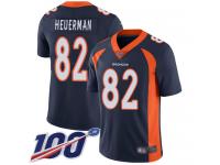 #82 Limited Jeff Heuerman Navy Blue Football Alternate Men's Jersey Denver Broncos Vapor Untouchable 100th Season