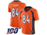 #84 Limited Shannon Sharpe Orange Football Home Youth Jersey Denver Broncos Vapor Untouchable 100th Season