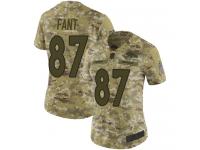 #87 Limited Noah Fant Camo Football Women's Jersey Denver Broncos 2018 Salute to Service