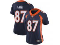 #87 Limited Noah Fant Navy Blue Football Alternate Women's Jersey Denver Broncos Vapor Untouchable