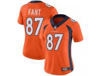 #87 Limited Noah Fant Orange Football Home Women's Jersey Denver Broncos Vapor Untouchable