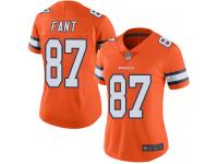 #87 Limited Noah Fant Orange Football Women's Jersey Denver Broncos Rush Vapor Untouchable