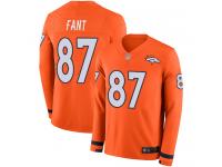 #87 Limited Noah Fant Orange Football Youth Jersey Denver Broncos Therma Long Sleeve