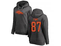 #87 Noah Fant Ash Football One Color Women's Denver Broncos Pullover Hoodie