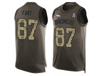 #87 Noah Fant Green Football Men's Jersey Denver Broncos Salute to Service Tank Top