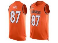 #87 Noah Fant Orange Football Men's Jersey Denver Broncos Player Name & Number Tank Top