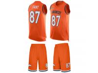 #87 Noah Fant Orange Football Men's Jersey Denver Broncos Tank Top Suit