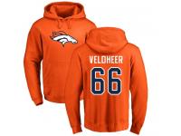 #93 Dre'Mont Jones Orange Football Name & Number Logo Women's Denver Broncos Pullover Hoodie