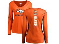 #93 Limited Dre'Mont Jones Orange Football Women's Jersey Denver Broncos Therma Long Sleeve