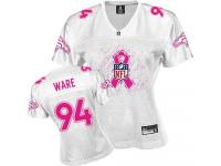 #94 DeMarcus Ware Denver Broncos Jersey _ Nike Women's White Breast Cancer Awareness NFL Game