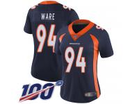 #94 Limited DeMarcus Ware Navy Blue Football Alternate Women's Jersey Denver Broncos Vapor Untouchable 100th Season