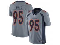 #95 Limited Derek Wolfe Silver Football Men's Jersey Denver Broncos Inverted Legend