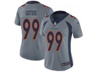 #99 Limited Adam Gotsis Silver Football Women's Jersey Denver Broncos Inverted Legend