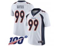 #99 Limited Adam Gotsis White Football Road Men's Jersey Denver Broncos Vapor Untouchable 100th Season