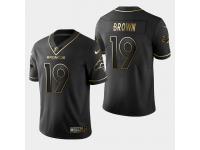 Broncos #19 Fred Brown Men's Black Golden Edition Stitched Jersey