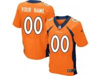 Denver Broncos Customized Men's Home Jersey - Orange Nike NFL Elite