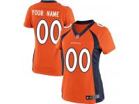 Denver Broncos Customized Women's Home Jersey - Orange Nike NFL Limited