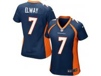 Denver Broncos John Elway Women's Alternate Jersey - Navy Blue Nike NFL #7 Game