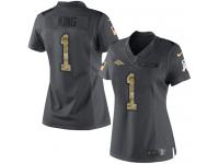 Denver Broncos Marquette King Women's Limited Black Nike Jersey - #1 NFL 2016 Salute to Service