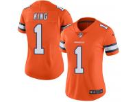 Denver Broncos Marquette King Women's Limited Orange Nike Jersey - #1 NFL Rush Vapor Untouchable