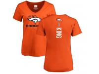 Denver Broncos Marquette King Women's Orange Nike - #1 NFL T-Shirt Backer